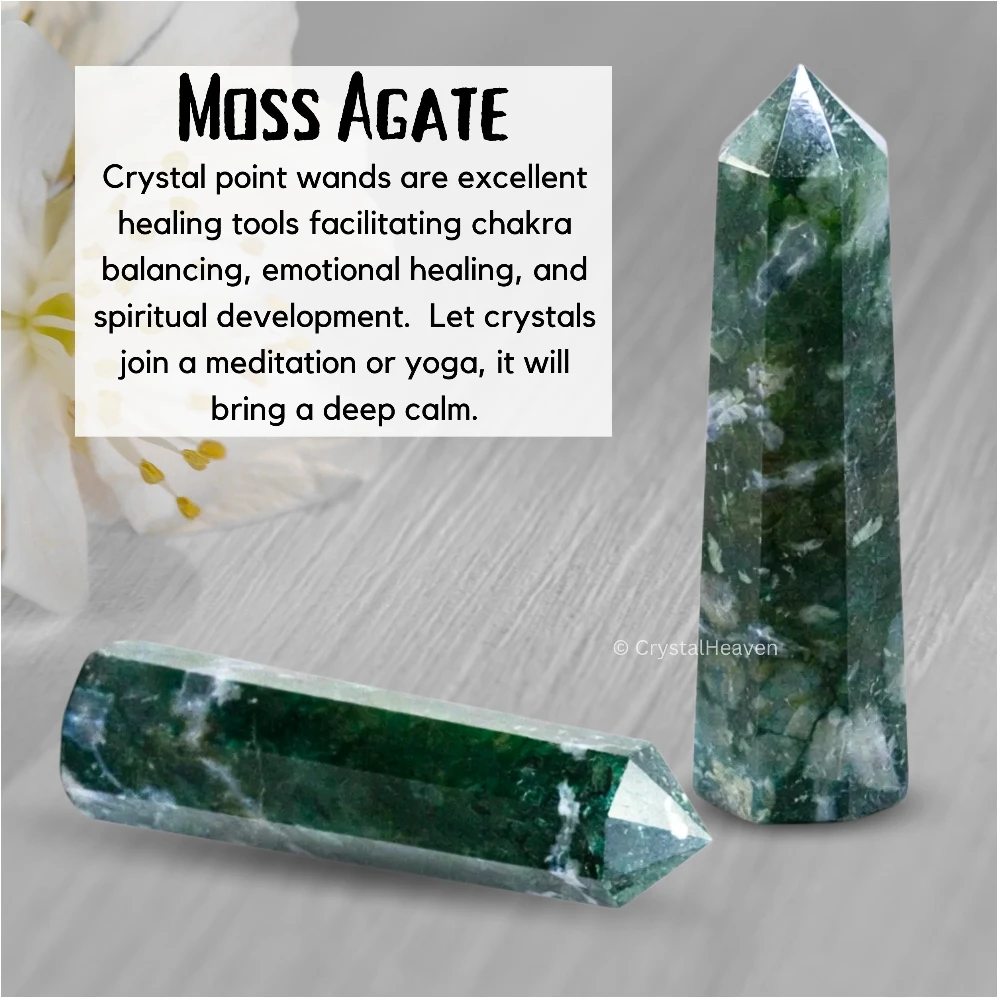 Moss Agate Crystal Tower (2" to 3" inch)