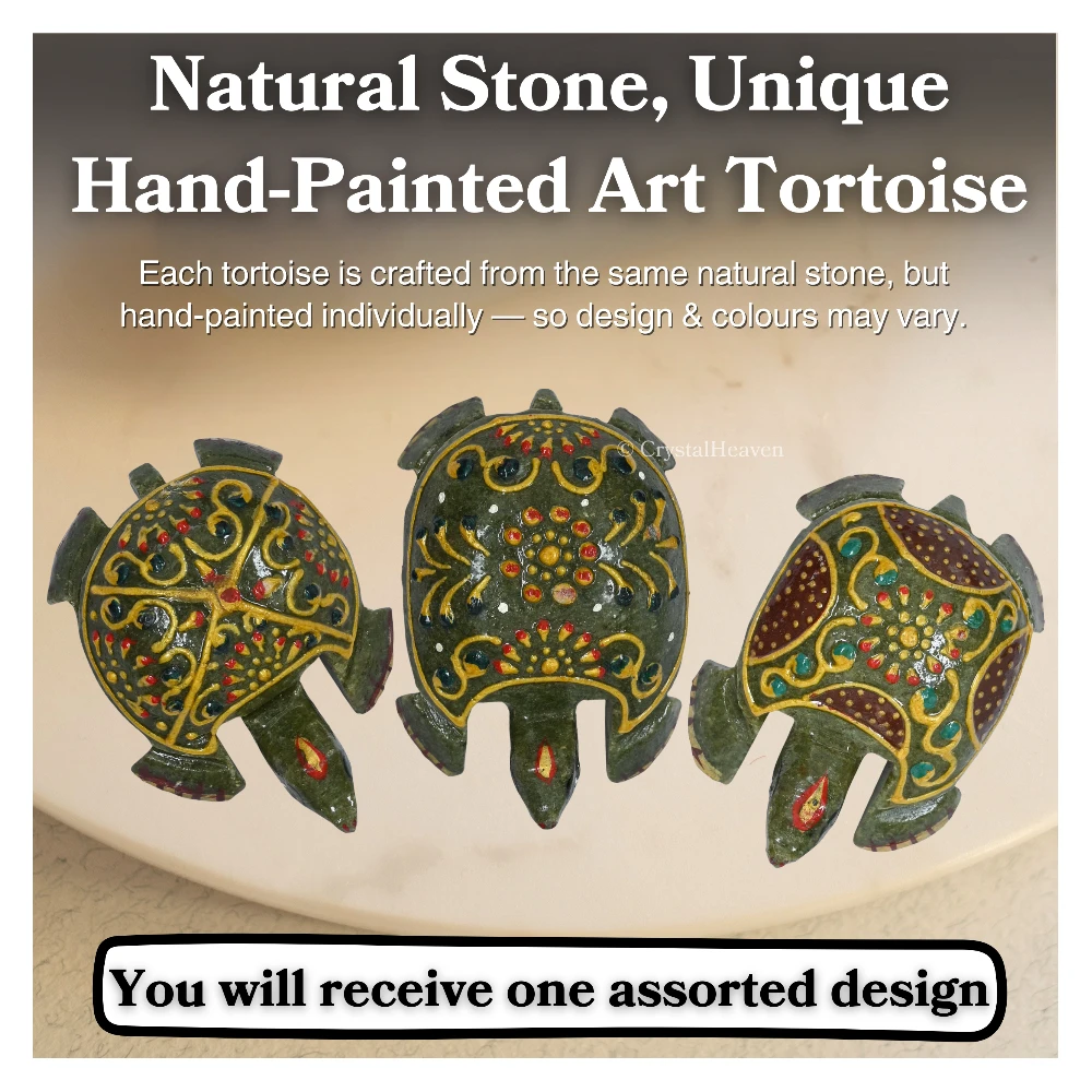 Vesuvianite Crystal Gemstone Hand Painted Tortoise (2-3 Inch)