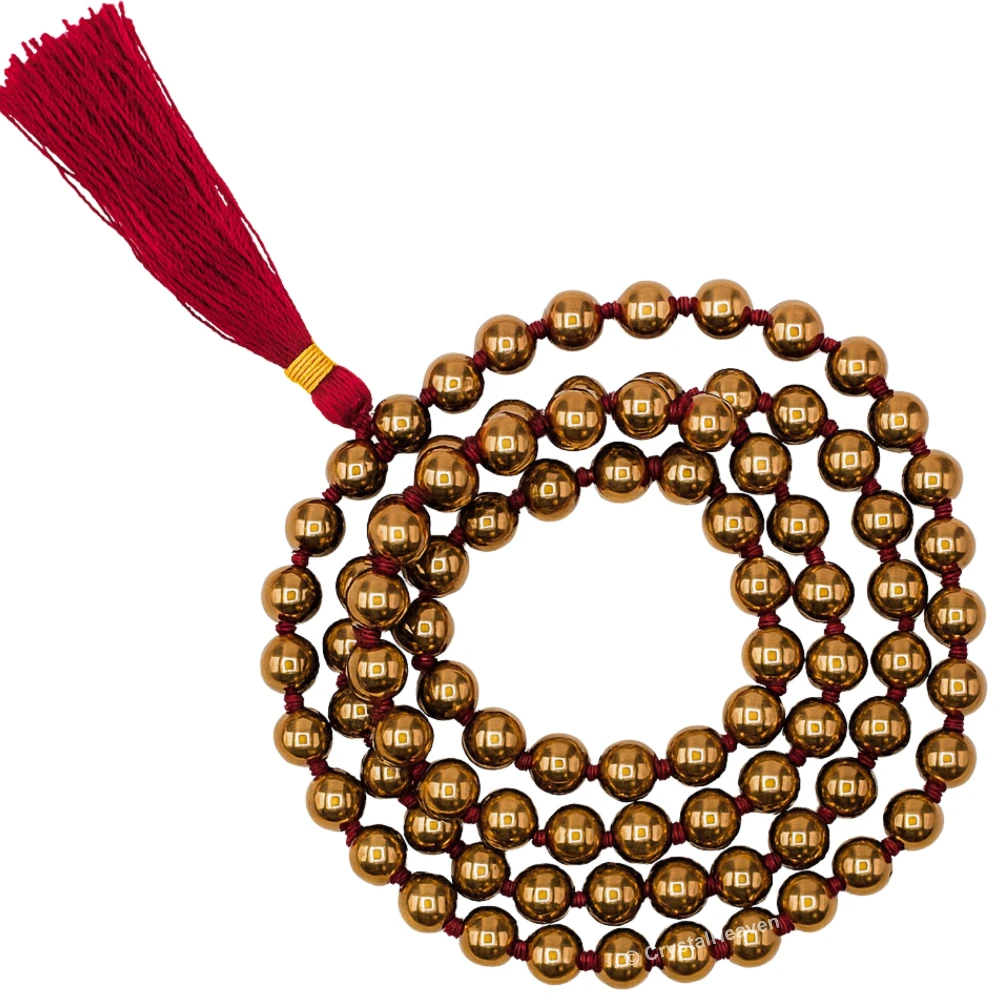 Copper Hematite Japa Mala (Hand Knotted)