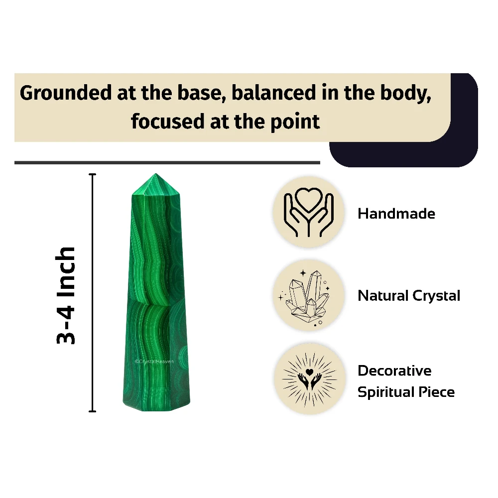 Malachite Crystal Tower (3" to 4" inch)