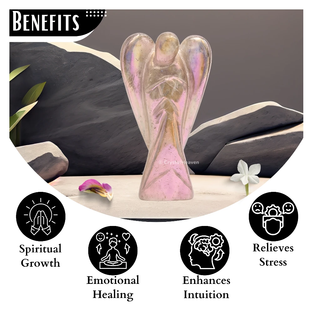 Angel Aura Rose Quartz Angel (2 Inch)