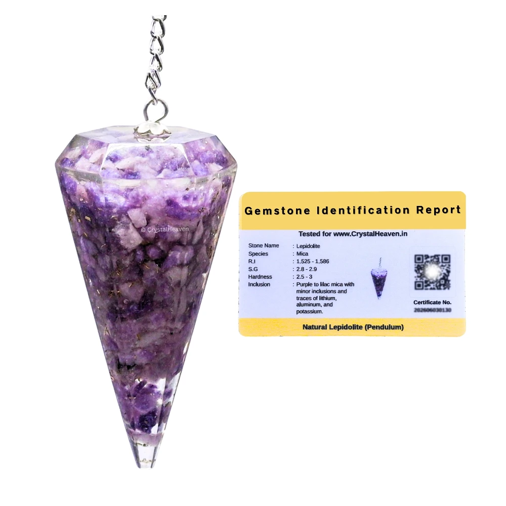 Lepidolite Crystal Orgone Pendulum
