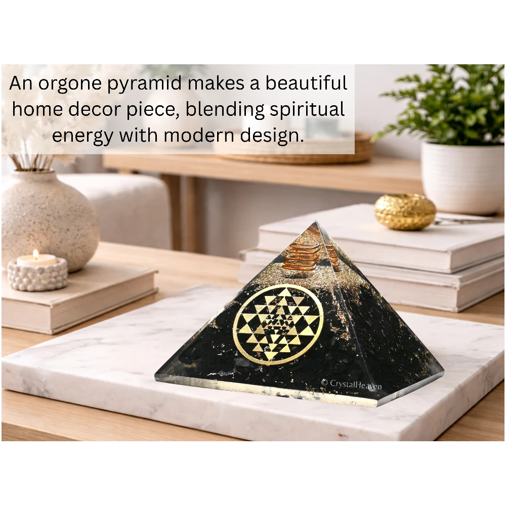 Shungite Orgone Pyramid (Round Shriyantra)