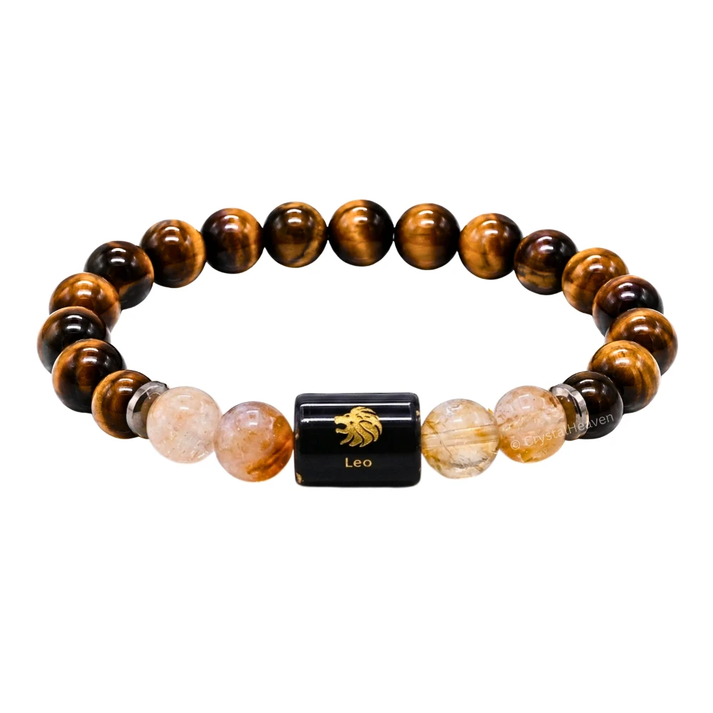 Leo Bracelet (सिंह राशि) - Tiger Eye & Citrine (Only Bracelet)
