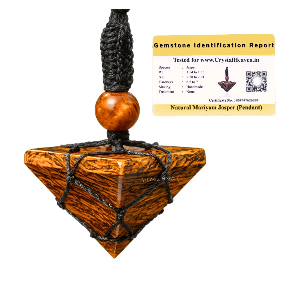 Mariyam Jasper Pyramid Macrame Pendant Necklace