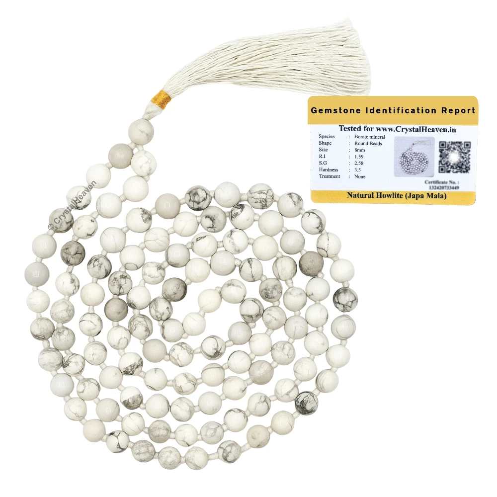 Howlite Japa Mala (Hand Knotted)