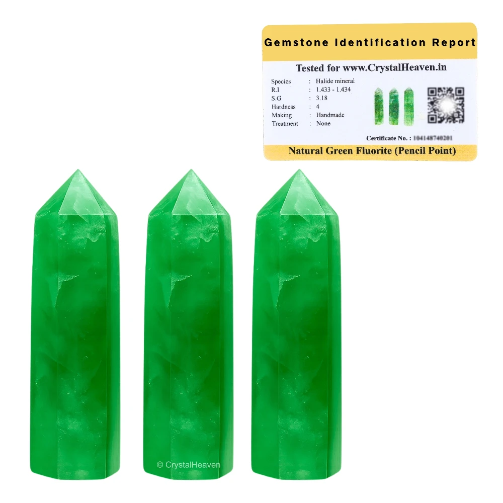 Green Fluorite Pencil Points (Set of 10)