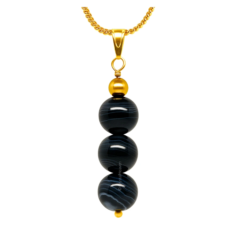 Black Sulemani Hakik Crystal Bead Necklace