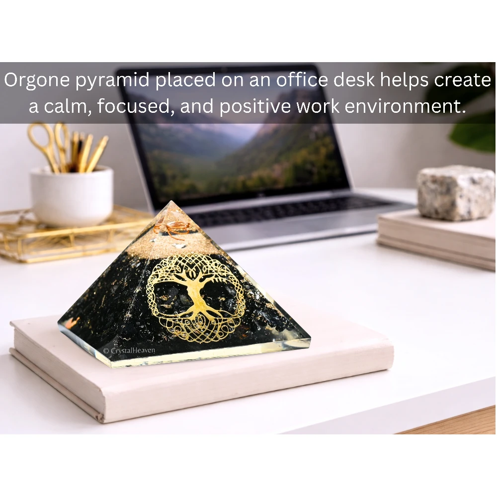 Shungite Orgone Pyramid (Tree Of Life)