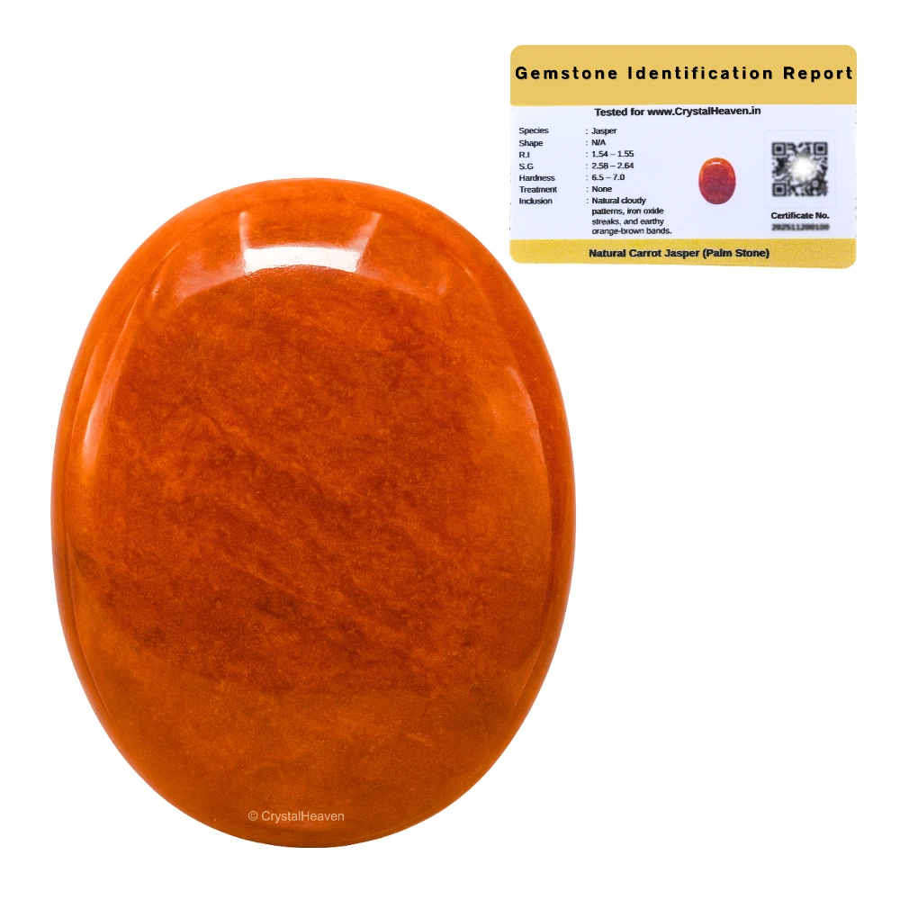 Carrot Jasper Palm Stone