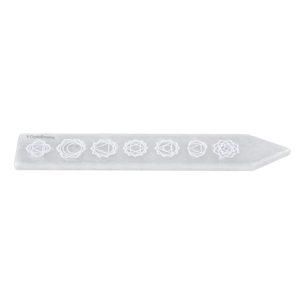 Selenite Charging Plate Stick with Chakra (Pointed)