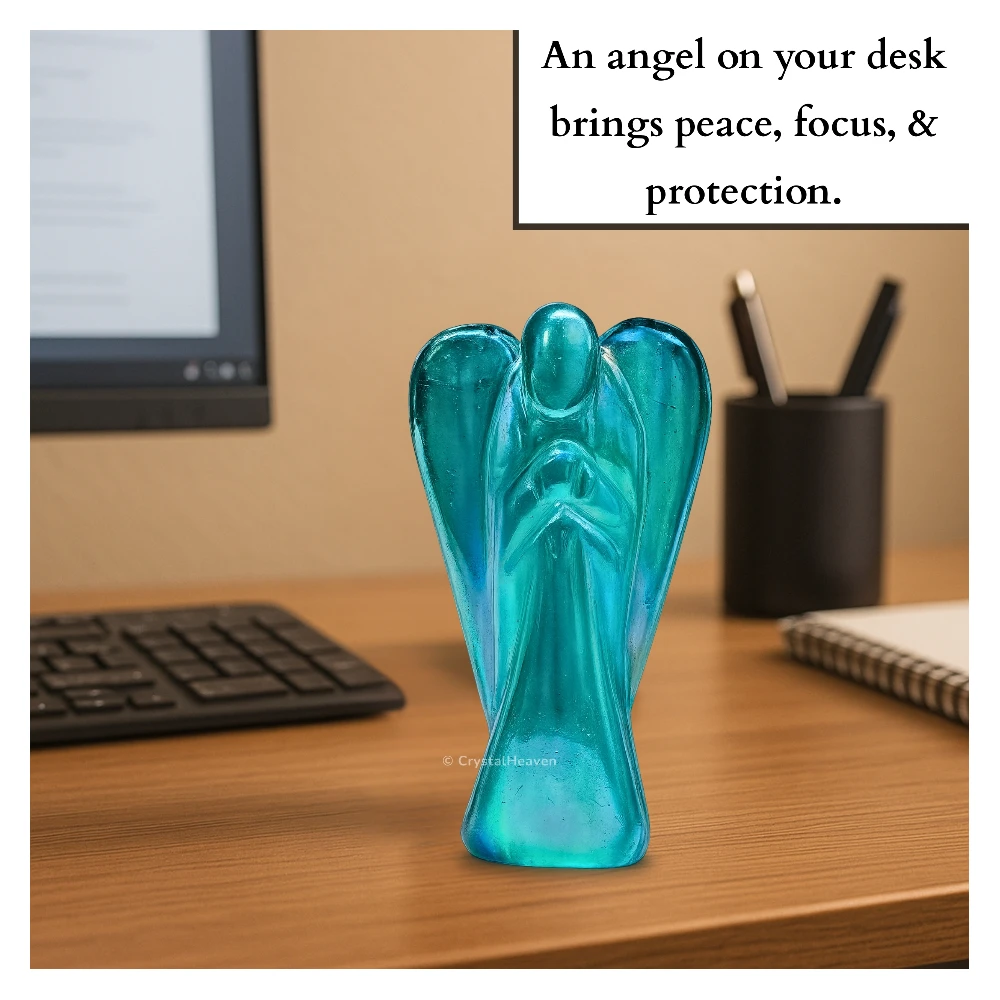 Aqua Aura Quartz Angel (2 Inch)