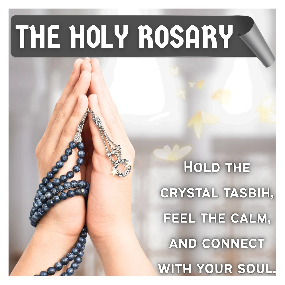 Larvikite Crystal Tasbih (Silver)