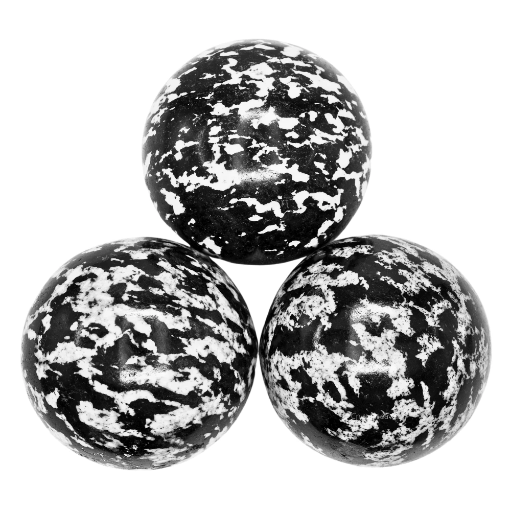 Large Black and White Tourmaline Sphere (2.5 Inch)