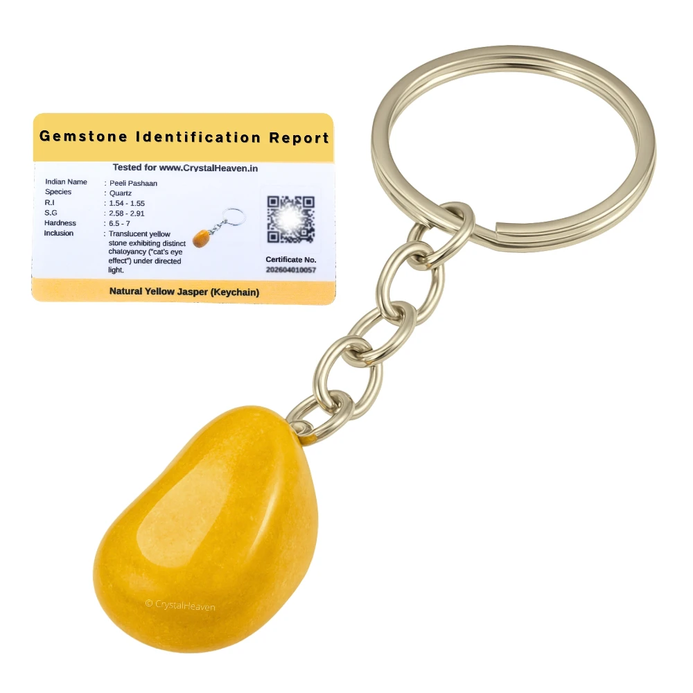 Yellow Jasper Crystal Keychain (Tumbled)