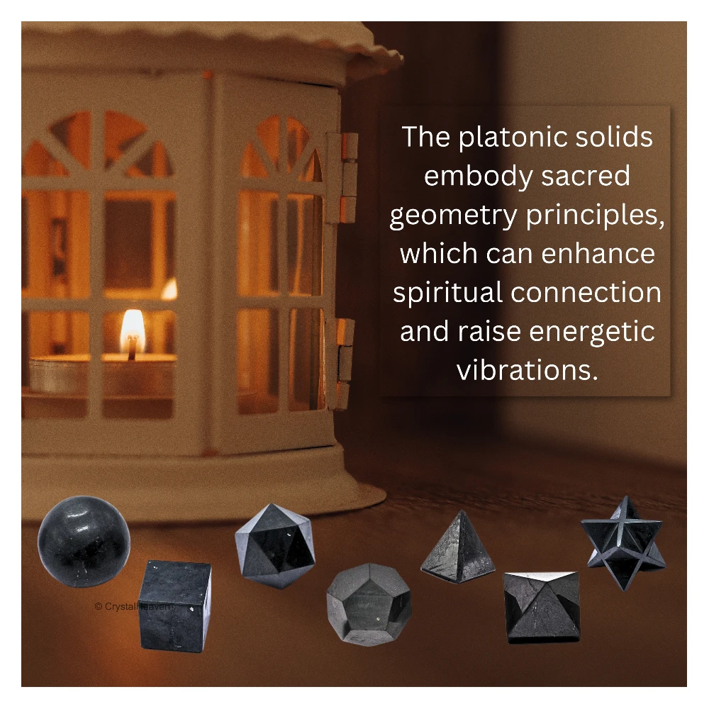 Shungite Platonic Solid - 7 Pcs