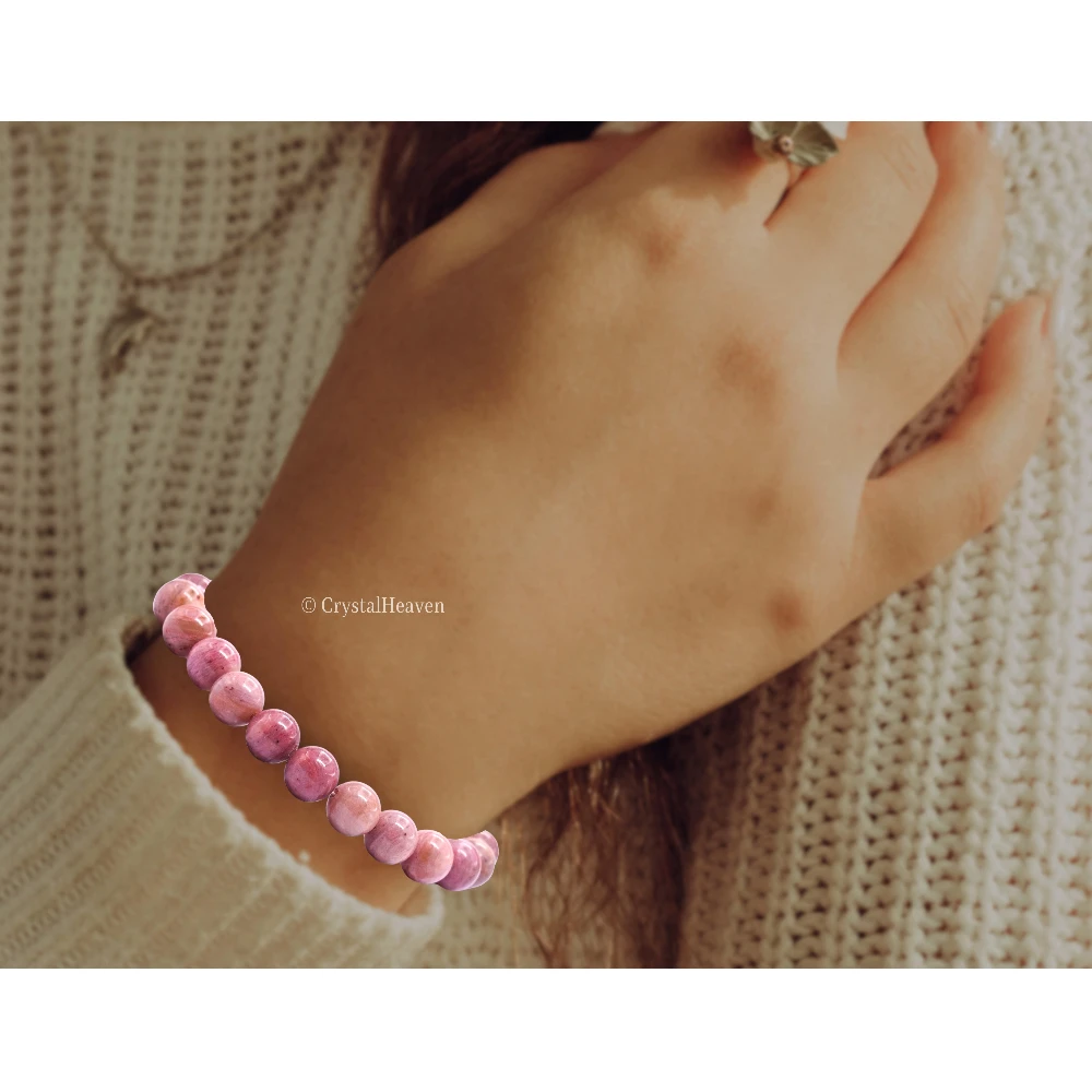 Pink Rhodonite Bracelet (Elastic)