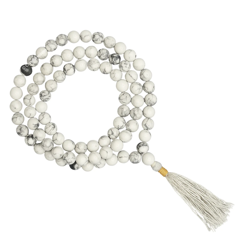 Howlite Japa Mala (Without Knot)
