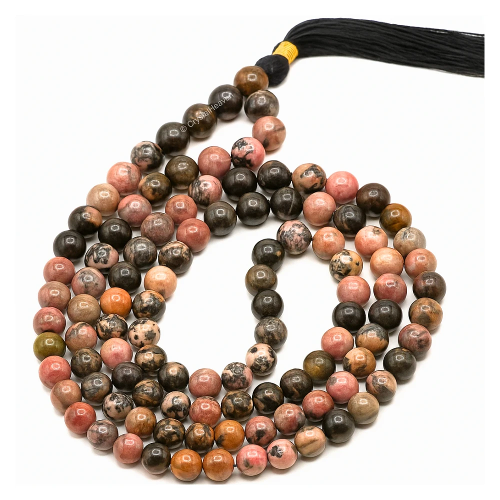 Rhodonite Japa Mala (Without Knot)
