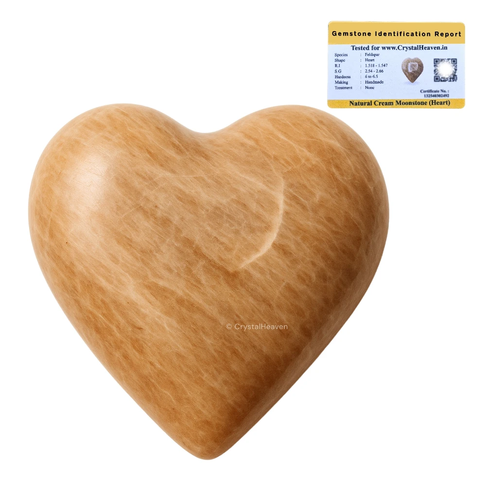 Cream Moonstone Heart