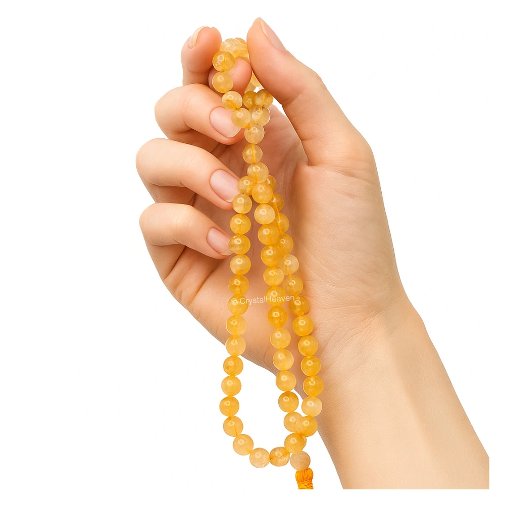 Citrine Japa Mala (Without Knot)