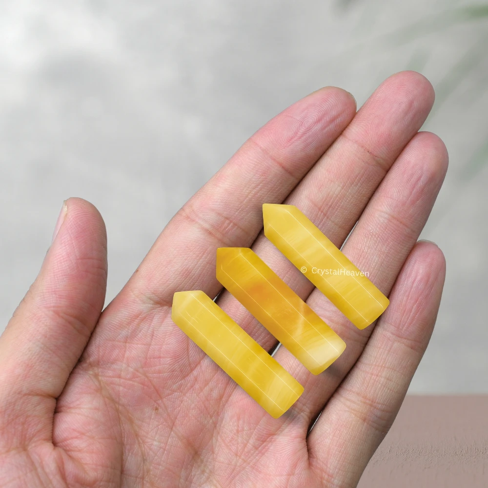 Yellow Calcite Pencil Points (Set of 10)