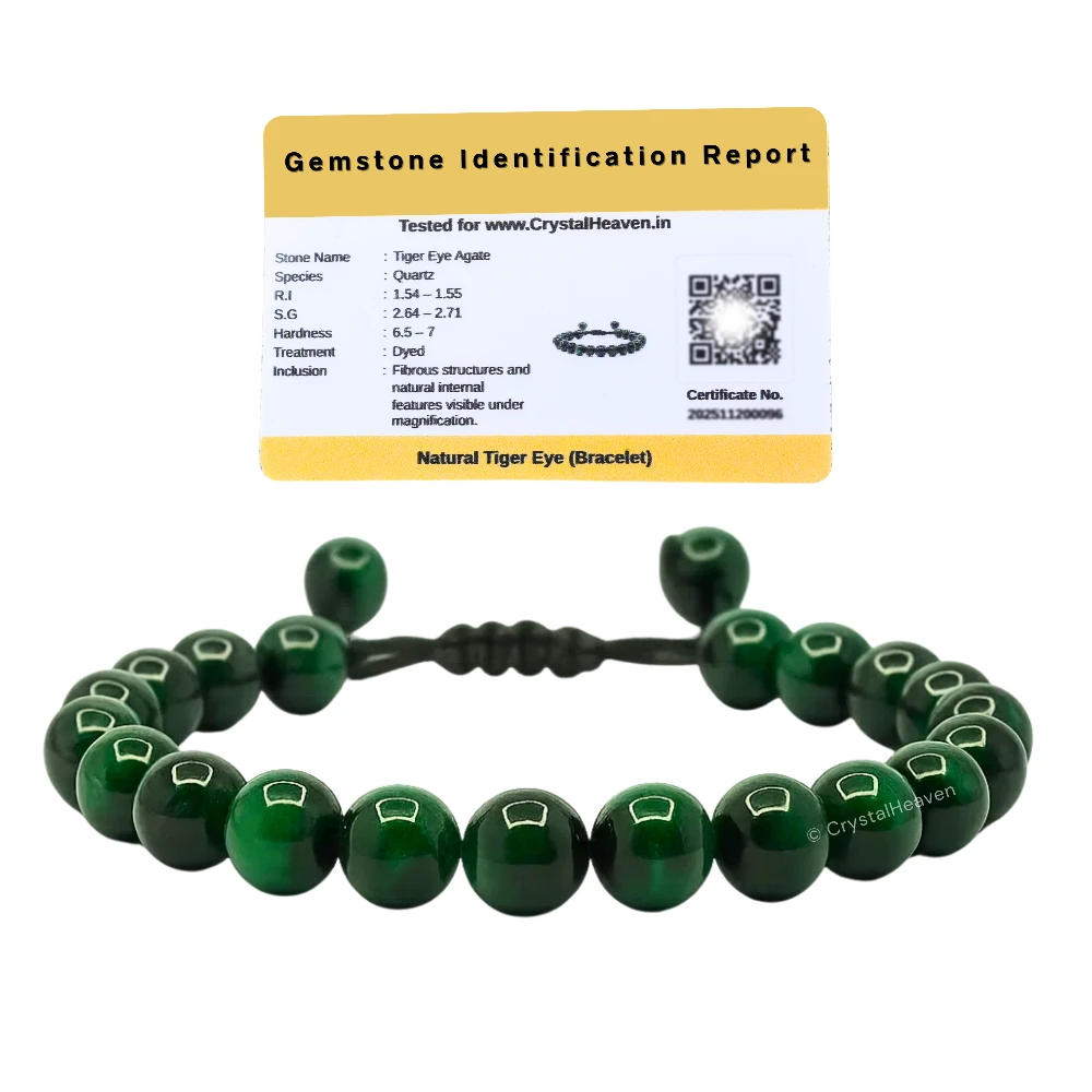 Green Tiger Cat's Eye Bracelet (Adjustable)