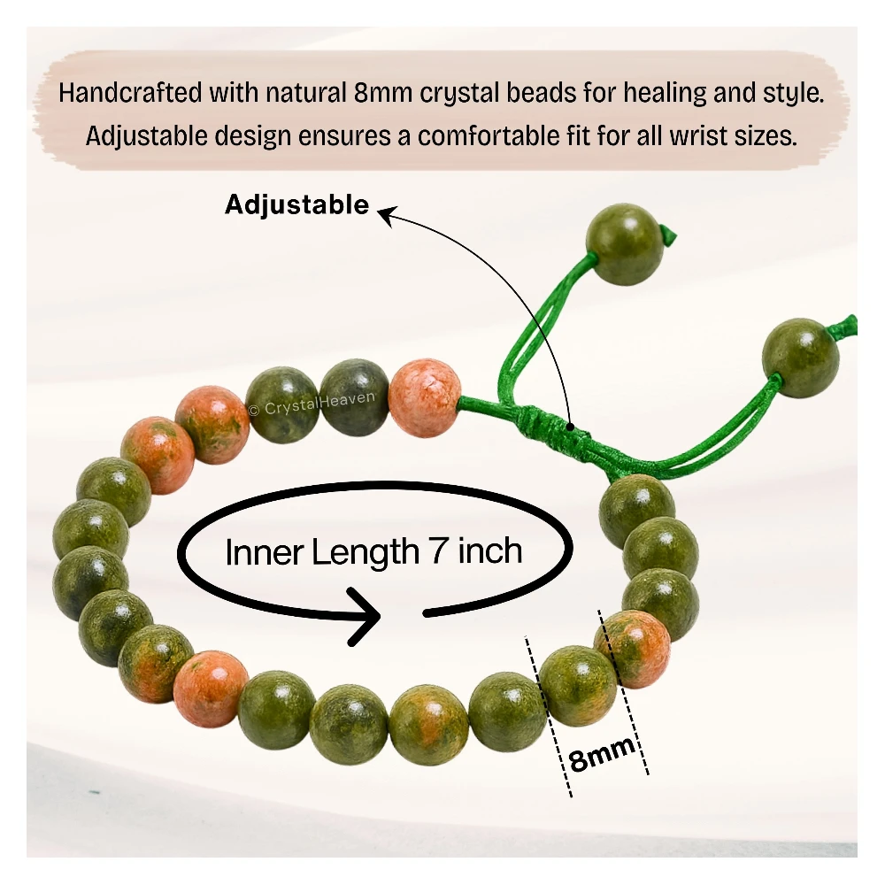 Unakite Bracelet (Adjustable)