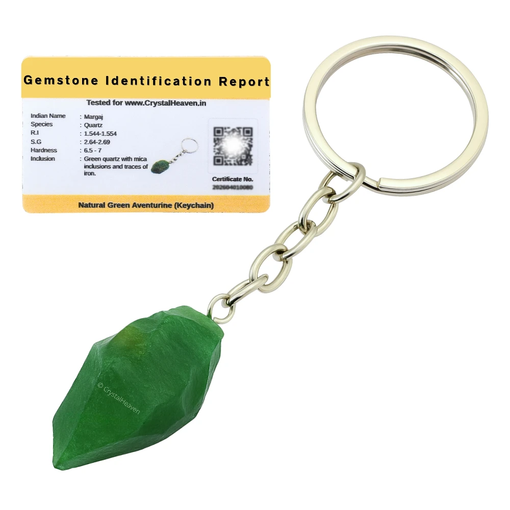 Green Aventurine Crystal Keychain (Raw)