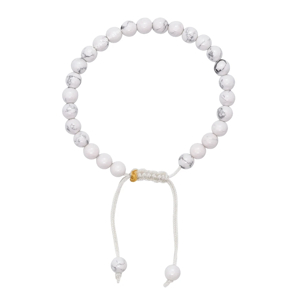 Howlite Healing Crystal Bracelets - 6mm Beads (Adjustable)