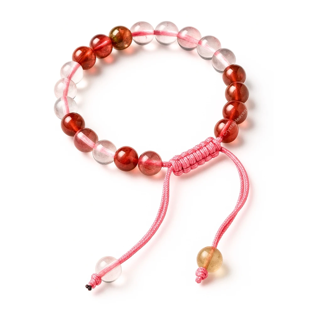 Multi Cherry Quartz Bracelet (Adjustable)