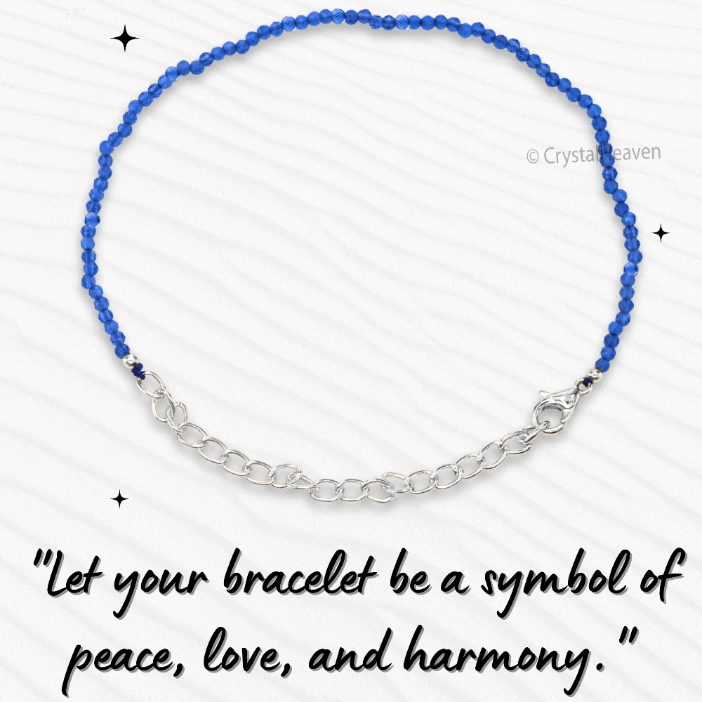 Dark Blue Chalcedony Bracelets - 2mm Faceted Beads (Silver)