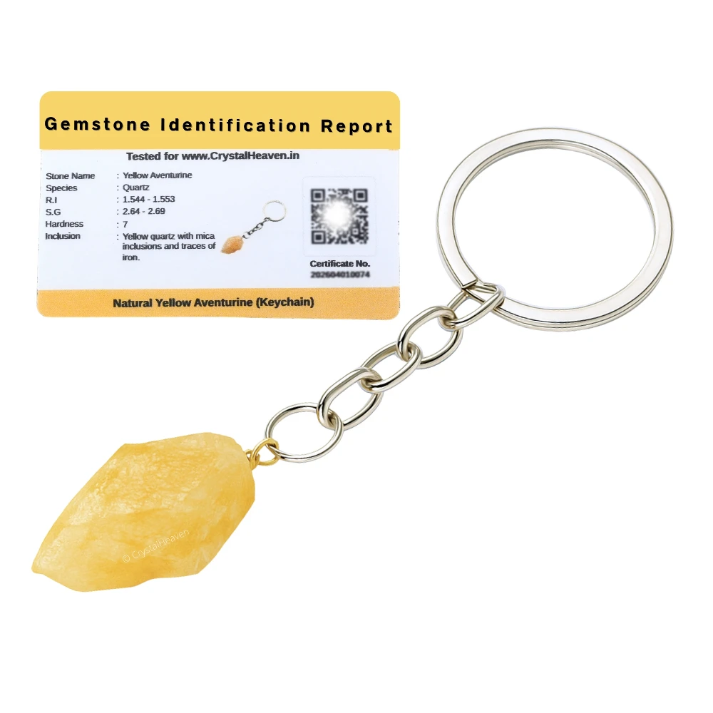 Yellow Aventurine Crystal Keychain (Raw)