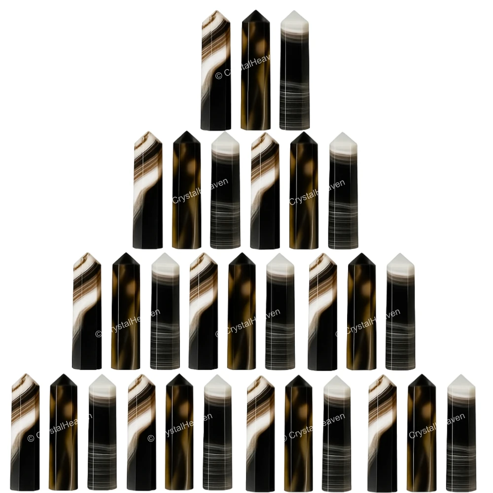 Black Onyx Pencil Points (Set of 50)