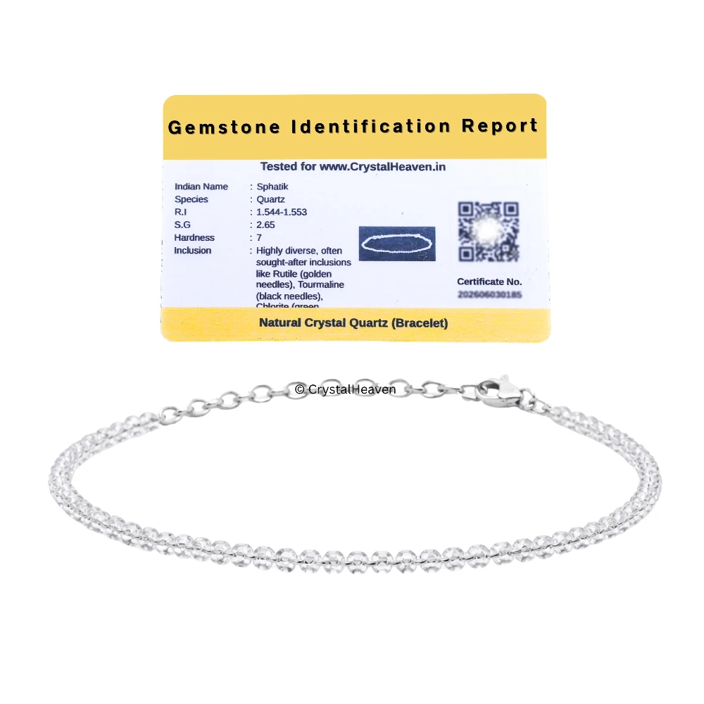 Clear Quartz Bracelets - 2mm Faceted Beads (Silver)
