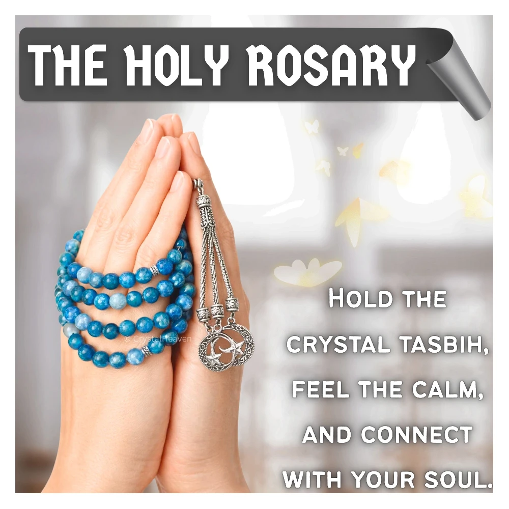 Apatite Crystal Tasbih (Silver)