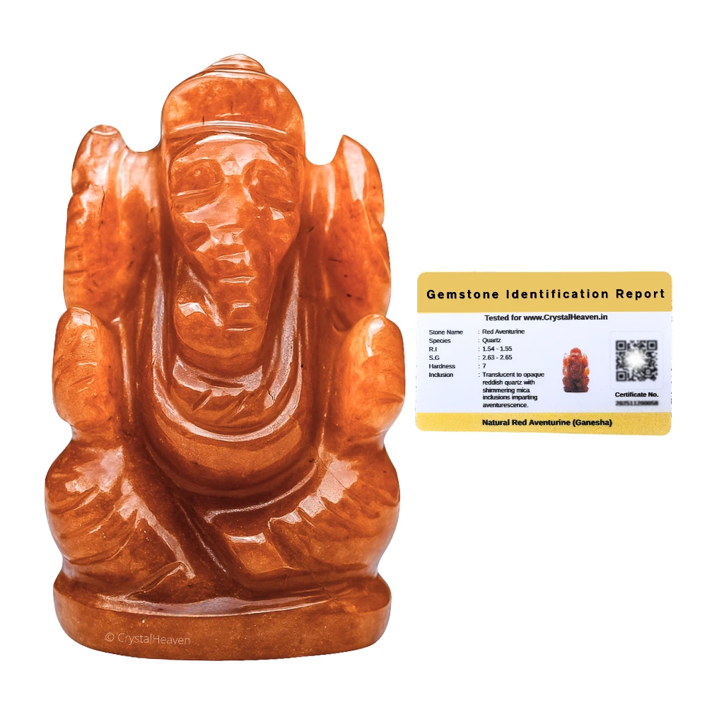 Red Aventurine Crystal Ganesh Ganpati