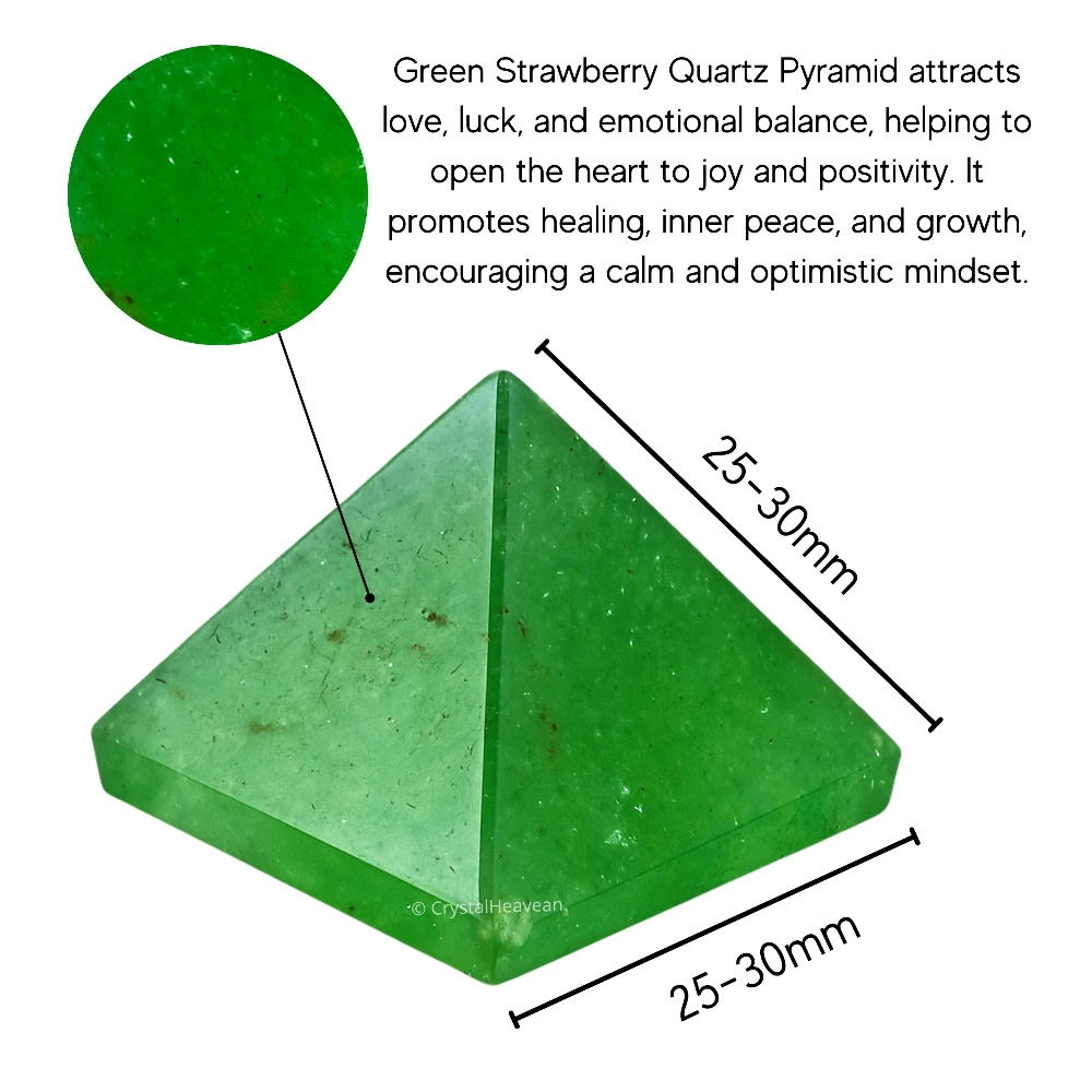 Green Strawberry Quartz Pyramid (1 Inch)