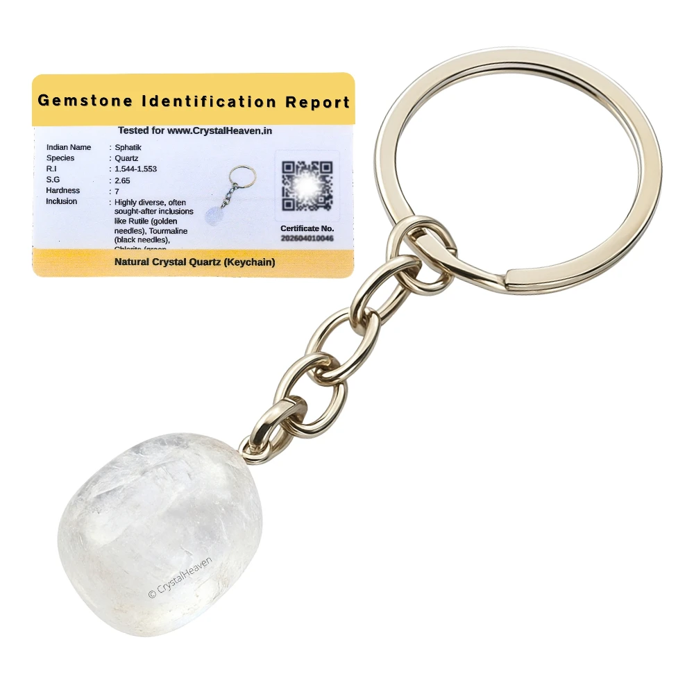 Clear Quartz Crystal Keychain (Tumbled)