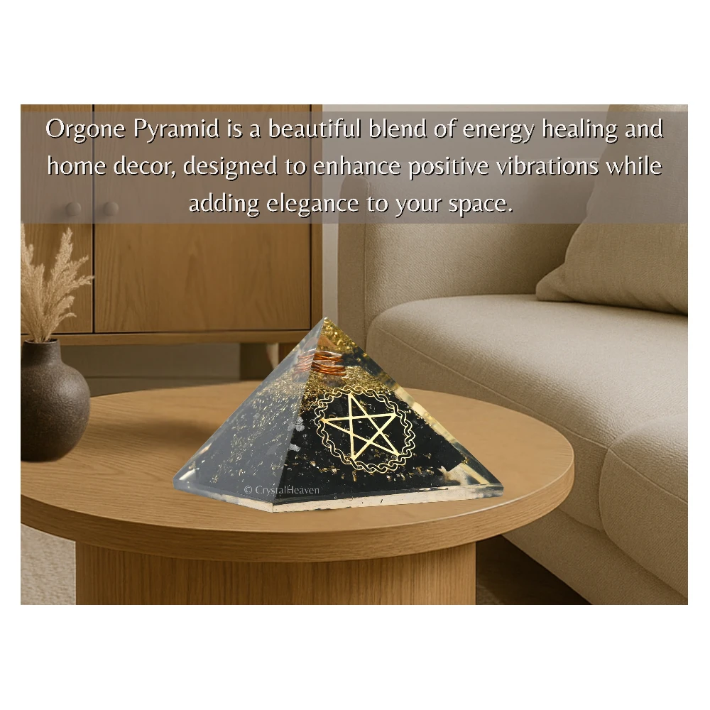Black Tourmaline Orgone Pyramid (Pentacle)