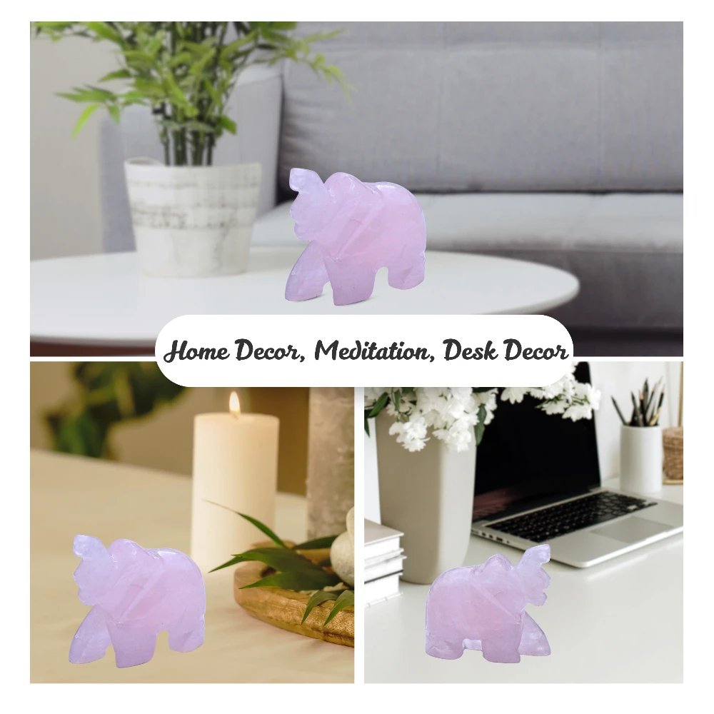 Rose Quartz Crystal Elephant