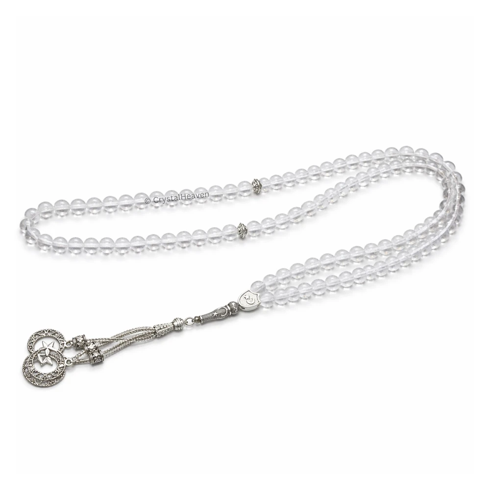 Clear Quartz Crystal Tasbih (Silver)