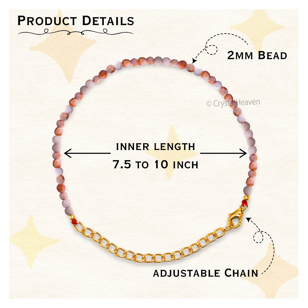 Orange Howlite Bracelets - 2mm Faceted Beads (Gold)