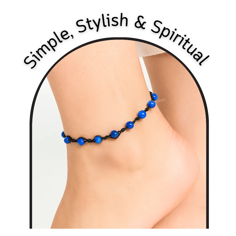 Lapis Lazuli Anklet (Hand Knotted)