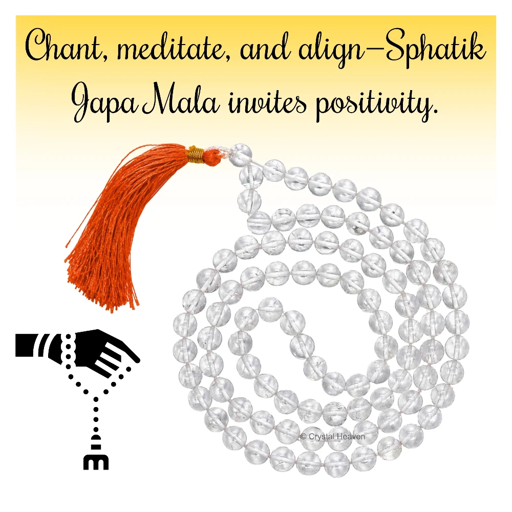 Sphatik Mala - A Grade 108 Beads (8mm, Without Knot)