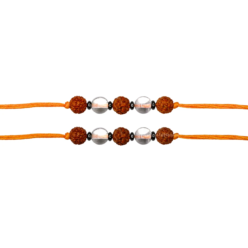 Rudraksha and Sphatik Rakhi for Brother (Set of 2)