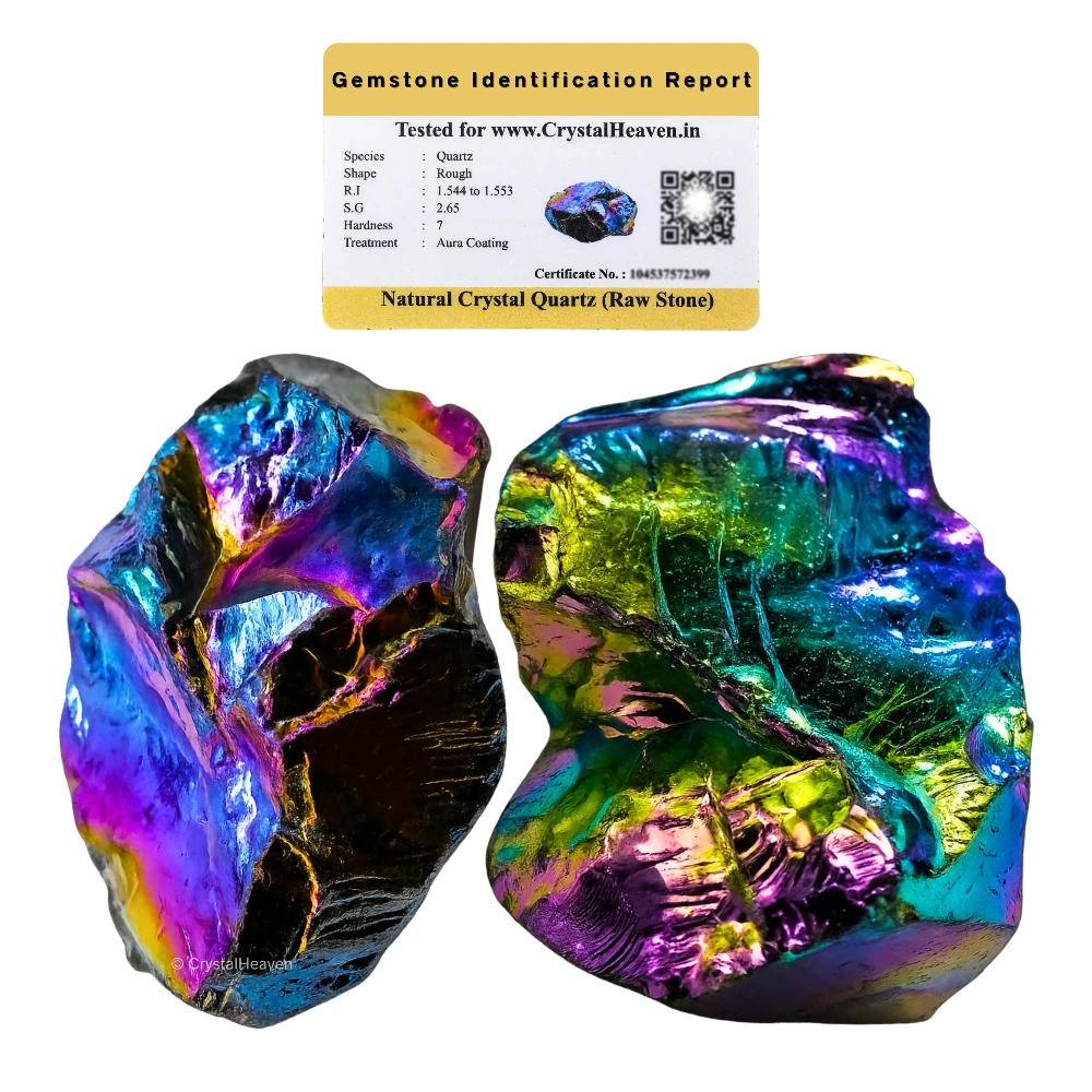 Raw Titanium Aura Quartz Crystals (5 Pieces)