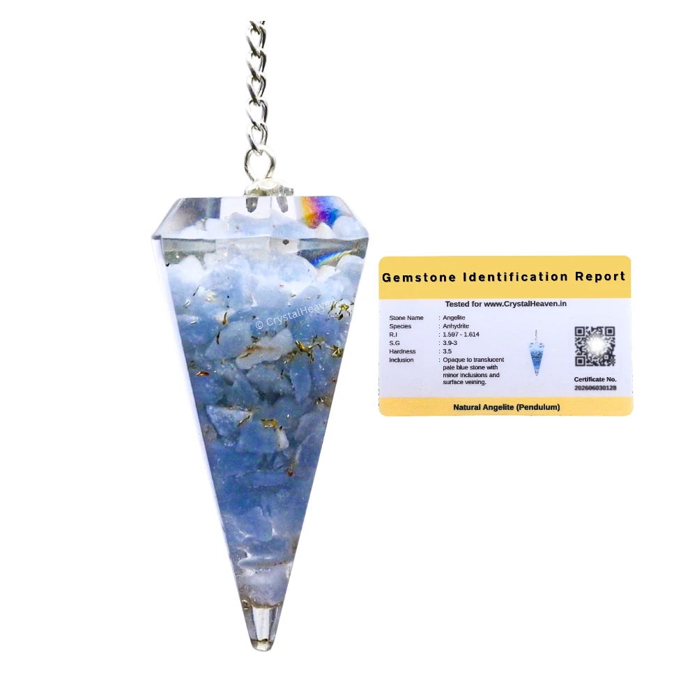 Angelite Crystal Orgone Pendulum