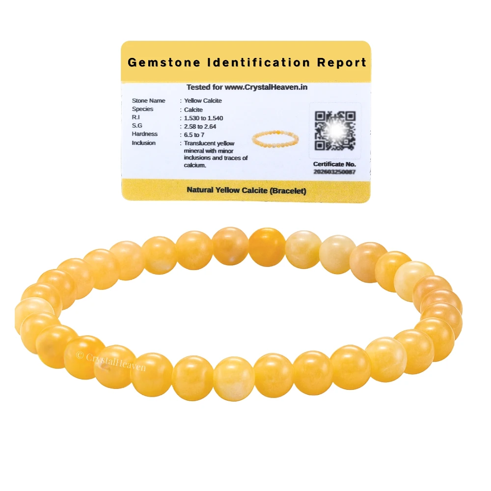 Yellow Calcite Healing Crystal Bracelets - 6mm Beads
