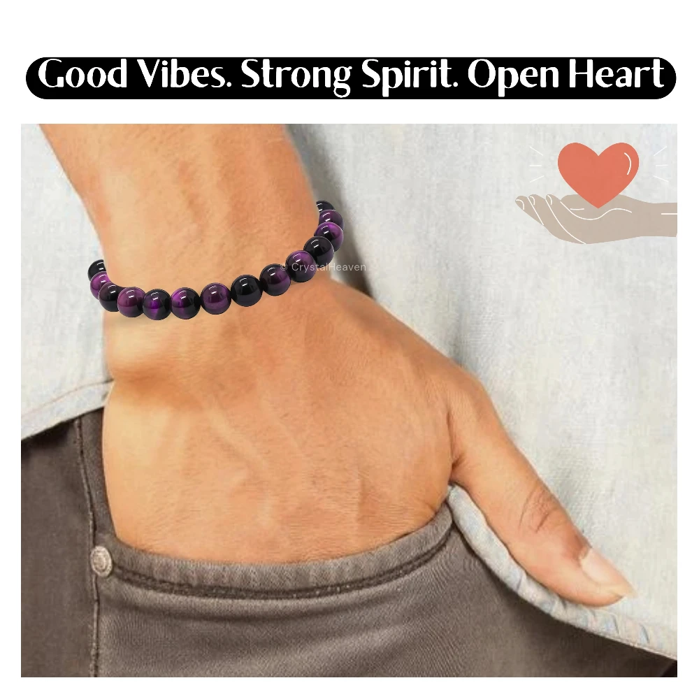 Purple Tiger Eye Bracelet (Adjustable)